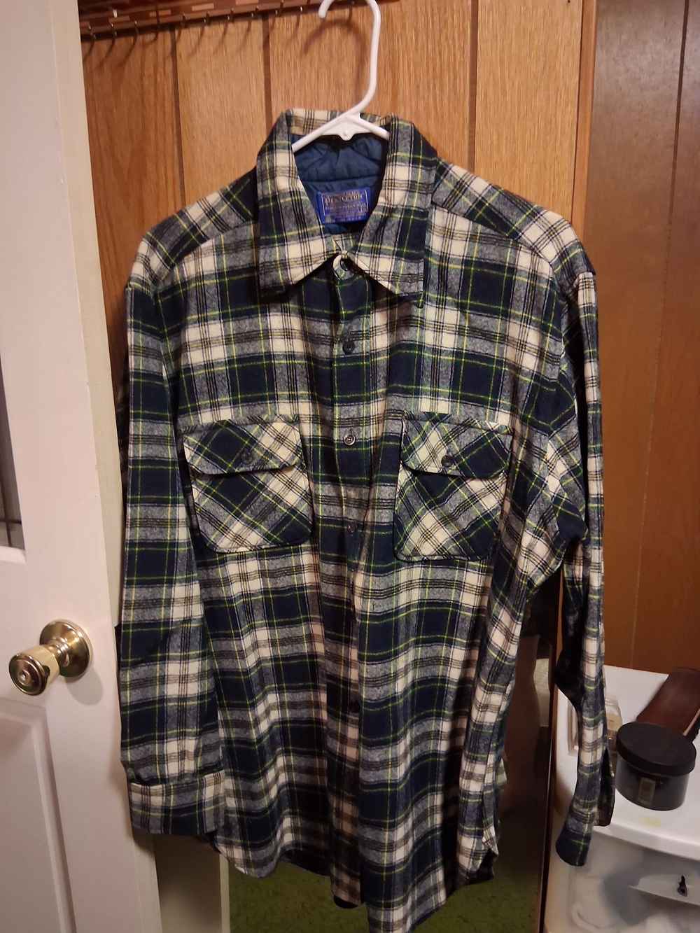 Pendleton Men's Plaid Shirt Jacket - Navy, Cream & Green